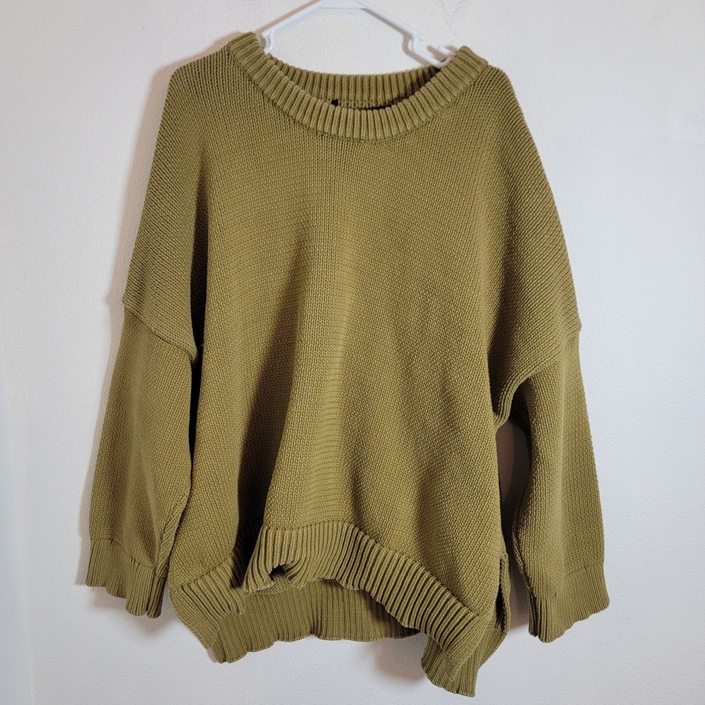 Jenni Kayne 3X Fisherman‎ Green Pullover Chunky Knit Sweater Crewneck Fisherman